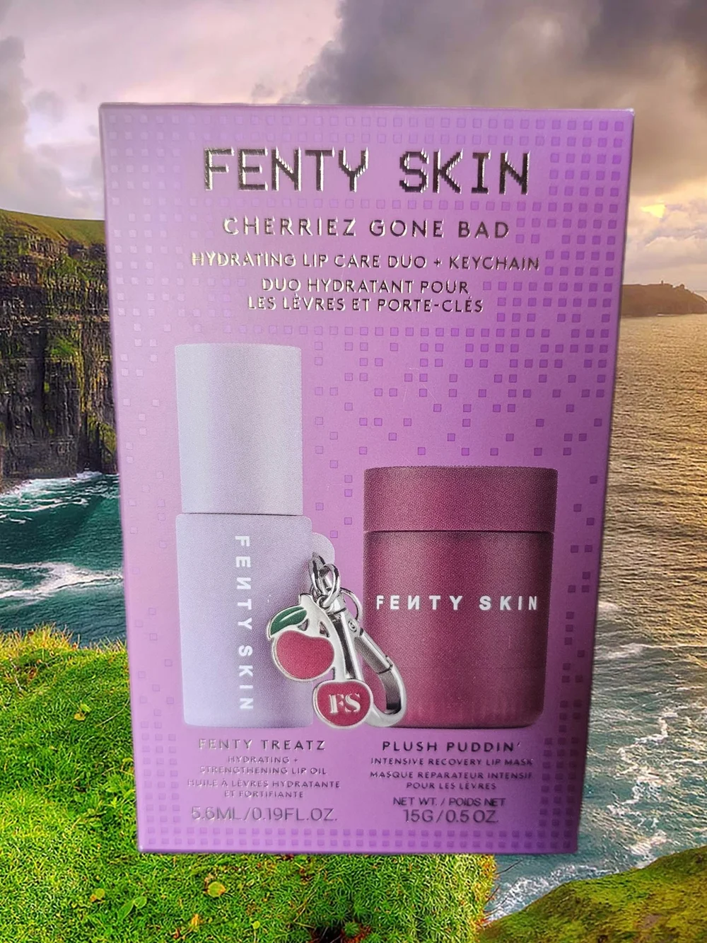 Fenty Skin Rihanna Cherriez Gone Bad Hydrating Lip Gloss Cherry Keychain